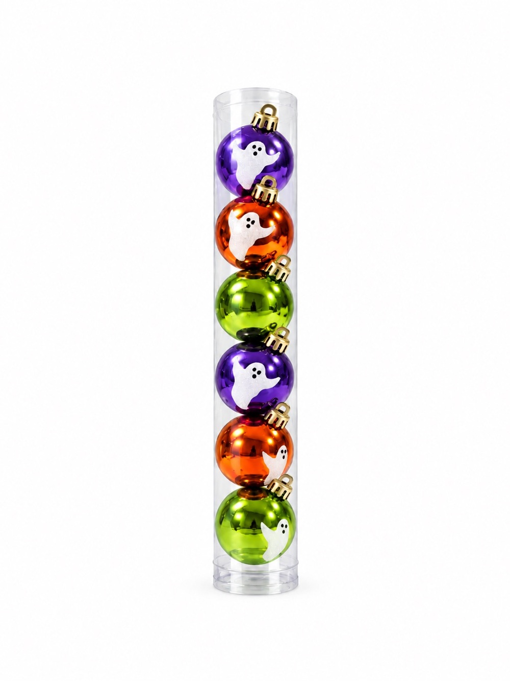 Ashland Halloween Ghost Shatterproof Ornaments Set of 6 Purple Orange Green